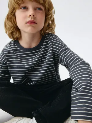 Детский базовый лонгслив в полоску, арт. 5890