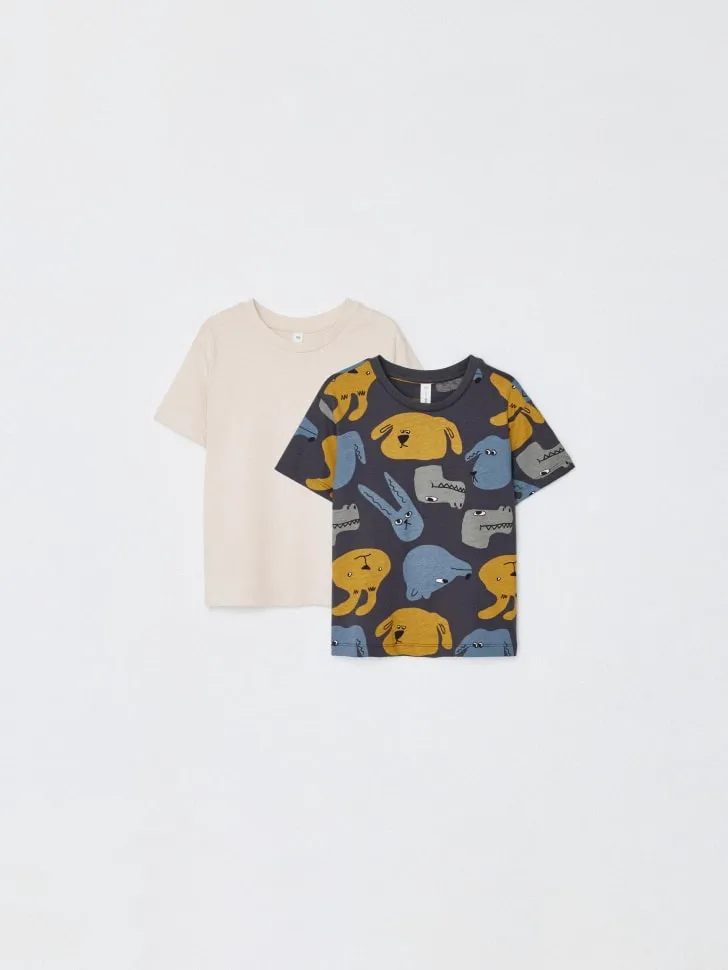 Набор из 2 футболок для мальчиков, разноцветный, арт. 5894