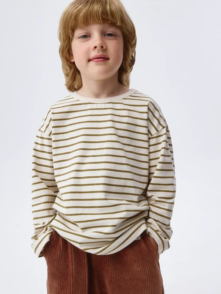 Базовый лонгслив в полоску детский, разноцветный, арт. 5896