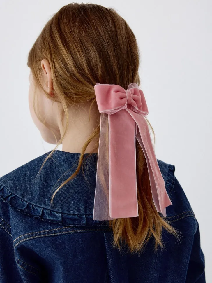 Заколка для волос с бантом, розовый, арт. 5902