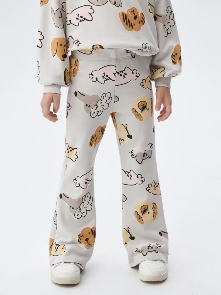 Брюки клеш с принтом для девочек, разноцветный, арт. 5912