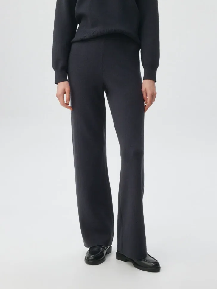 Прямые вязаные брюки, серый, арт. 5917