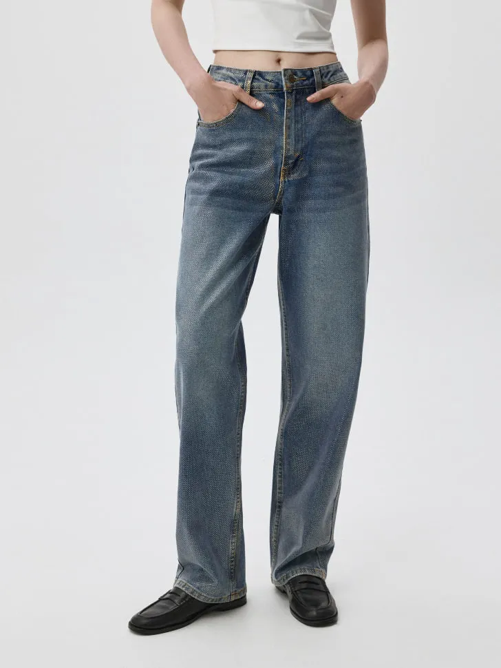 Джинсы STRAIGHT FIT с металлизированным декором, не указан, арт. 5927