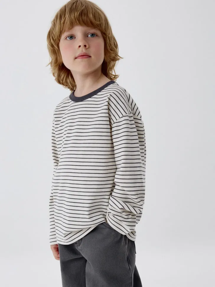 Детский лонгслив в полоску, разноцветный, арт. 5936