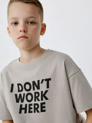 Футболка оверсайз с принтом для мальчиков, бежевый, арт. 5952