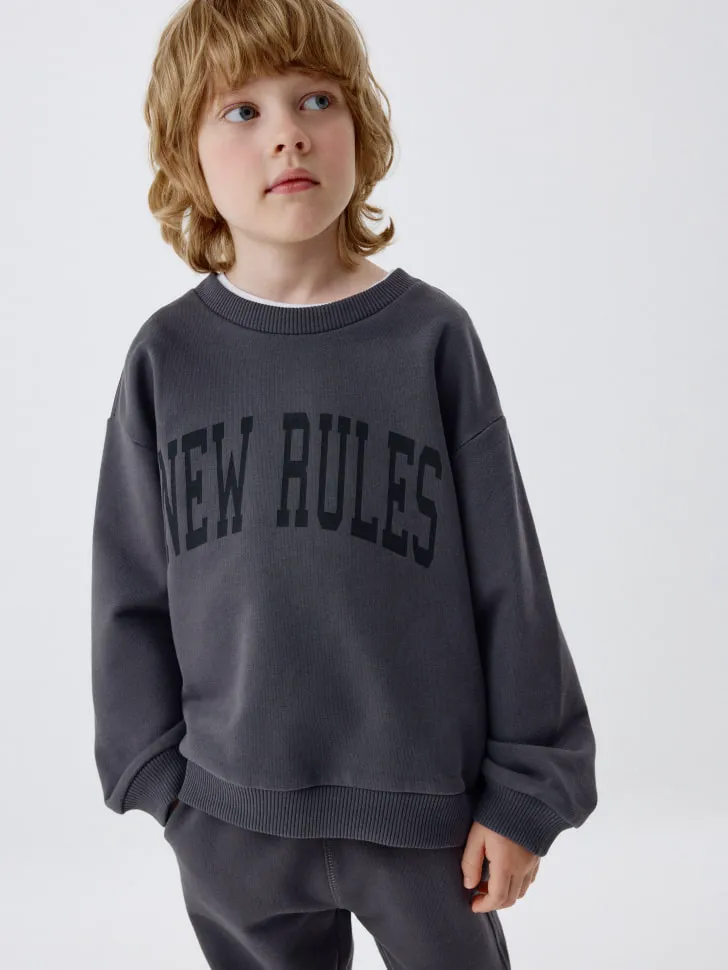 Свитшот с принтом для мальчиков, серый, арт. 5954
