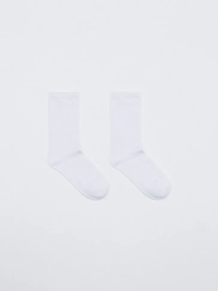 Высокие носки с шелком, белый, арт. 5964