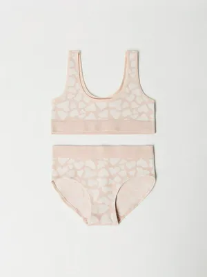 Набор из топа и трусов-слипов с принтом для девочек, арт. 5974