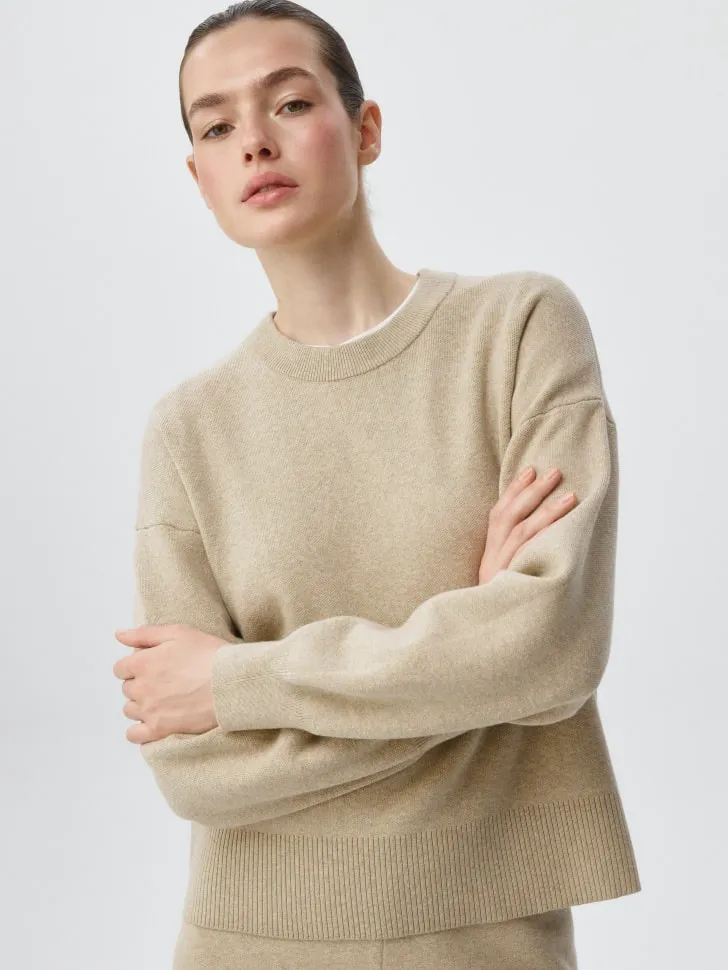 Вязаный джемпер, бежевый, арт. 5998