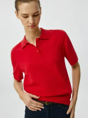 Вязаный джемпер с воротником поло, арт. 6002