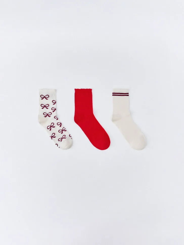 Набор из 3 пар носков для девочек, разноцветный, арт. 6008