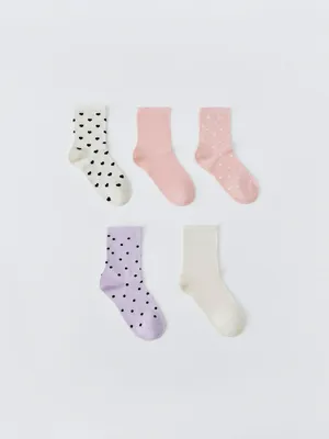 Набор из 5 пар носков для девочек, разноцветный, арт. 6009
