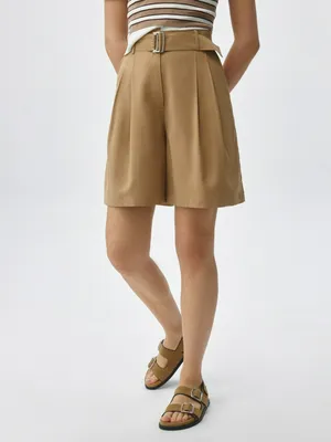 Костюмные шорты из вискозы и льна, арт. 6038