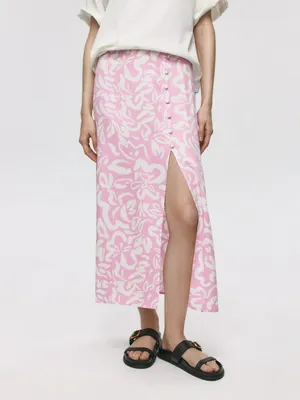 Юбка миди из вискозы с принтом, арт. 6040