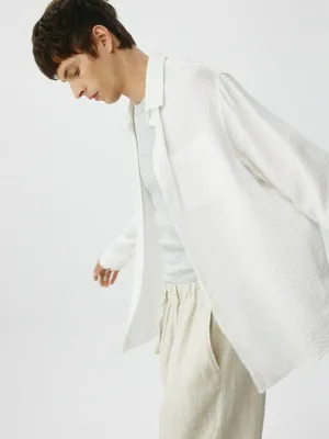 Рубашка оверсайз из муслина, арт. 6045