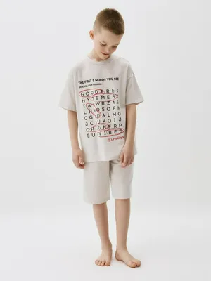 Пижама с принтом для мальчиков, арт. 6059