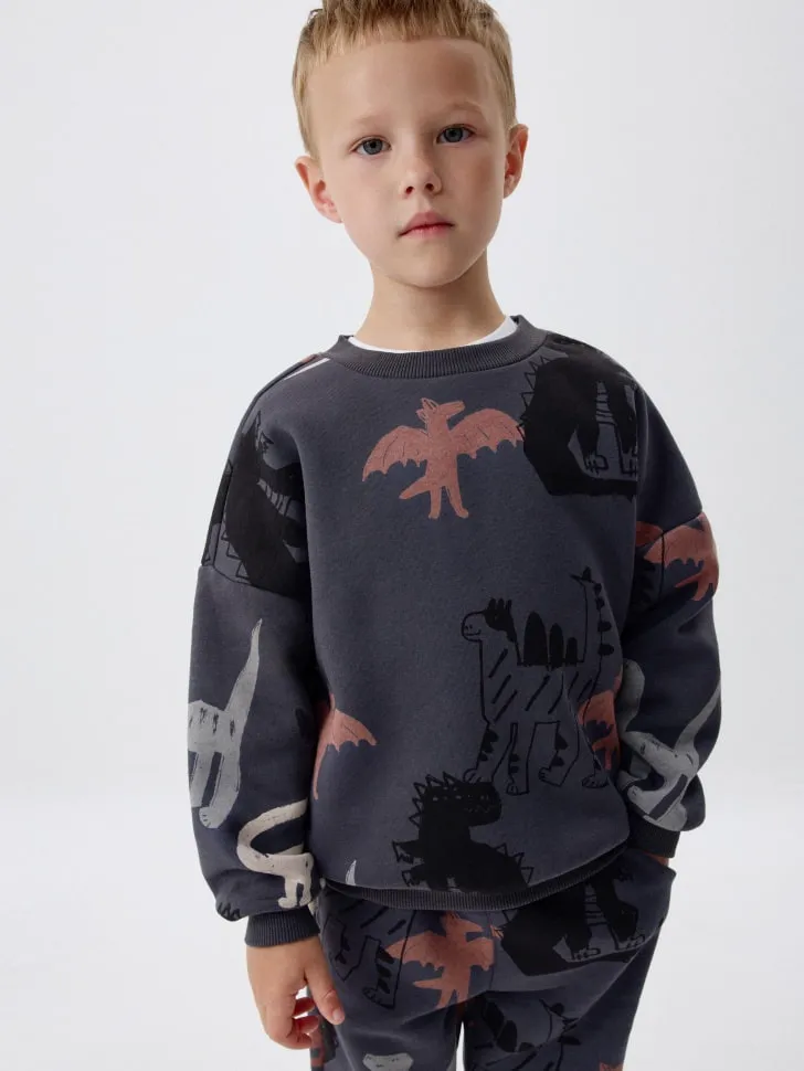 Детский свитшот с принтом, синий, арт. 6064