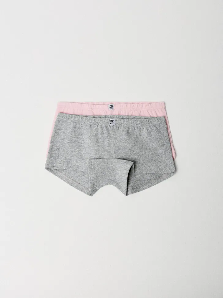 Набор из 2 трусов-шортиков для девочек, разноцветный, арт. 6078