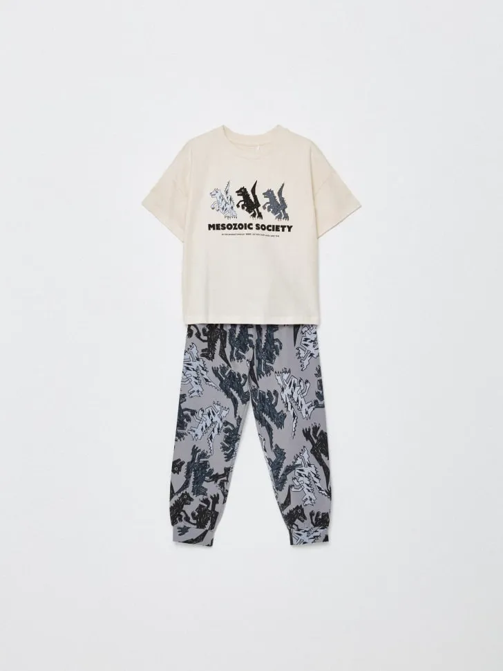 Пижама с принтом для мальчиков, разноцветный, арт. 6097