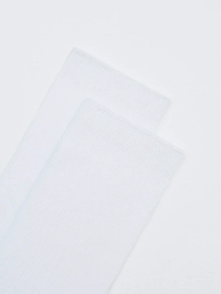 Высокие носки в рубчик, белый, арт. 6104