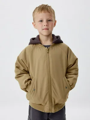 Бомбер оверсайз с трикотажным капюшоном детский, арт. 6112