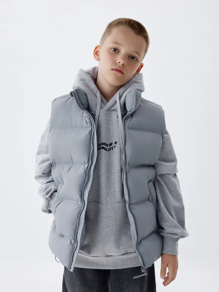 Детский стеганый жилет, серый, арт. 6127