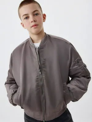 Базовый бомбер оверсайз детский, серый, арт. 6130