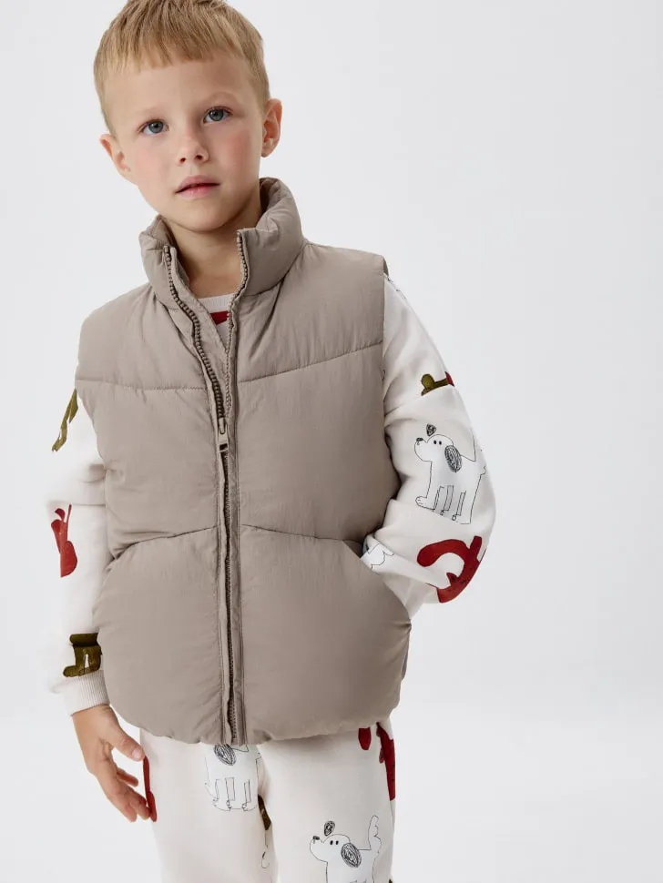 Демисезонный жилет детский, бежевый, арт. 6140