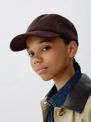 Бейсболка из искусственной замши детская, коричневый, арт. 6141