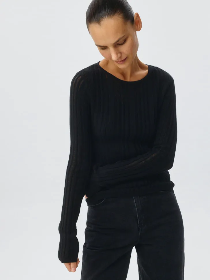 Лонгслив из смесового хлопка с добавлением шелка, арт. 6147