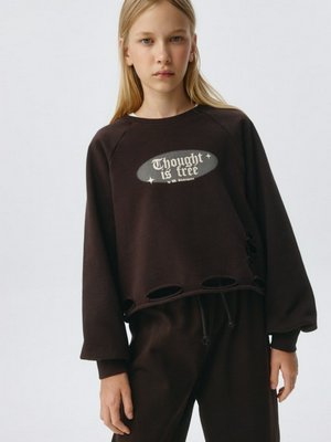 Рваный свитшот с принтом для девочек, арт. 6188