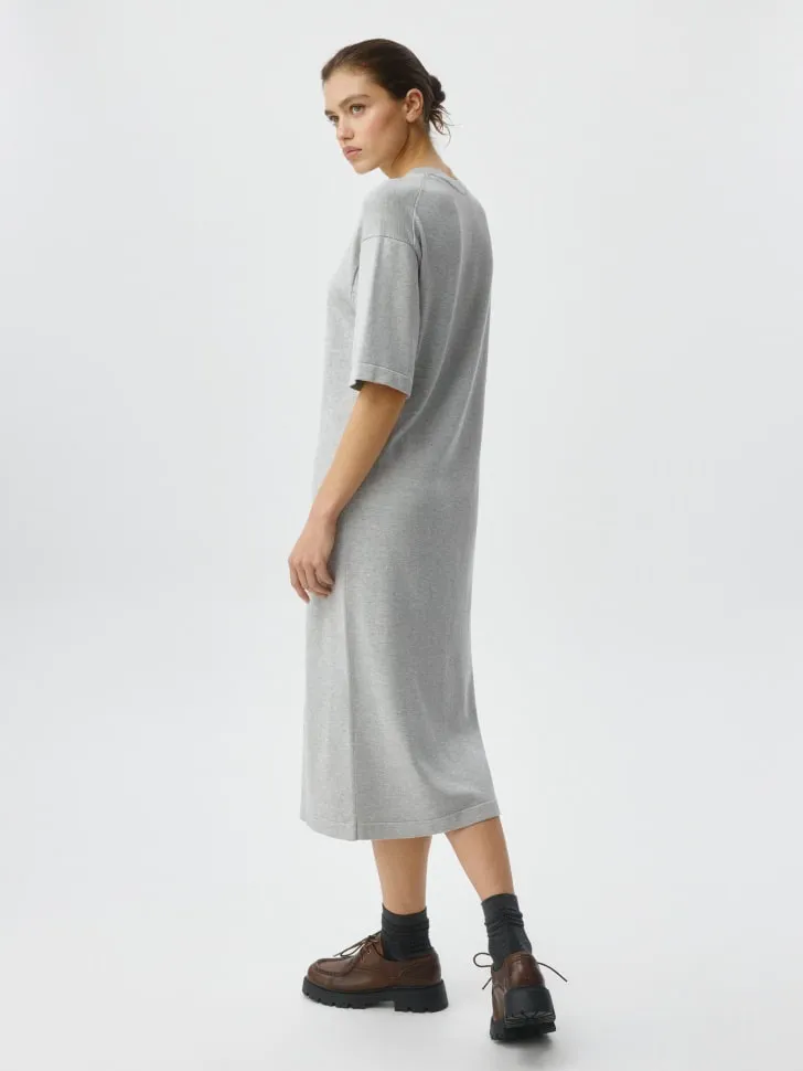 Платье миди из трикотажа, серый, арт. 6194