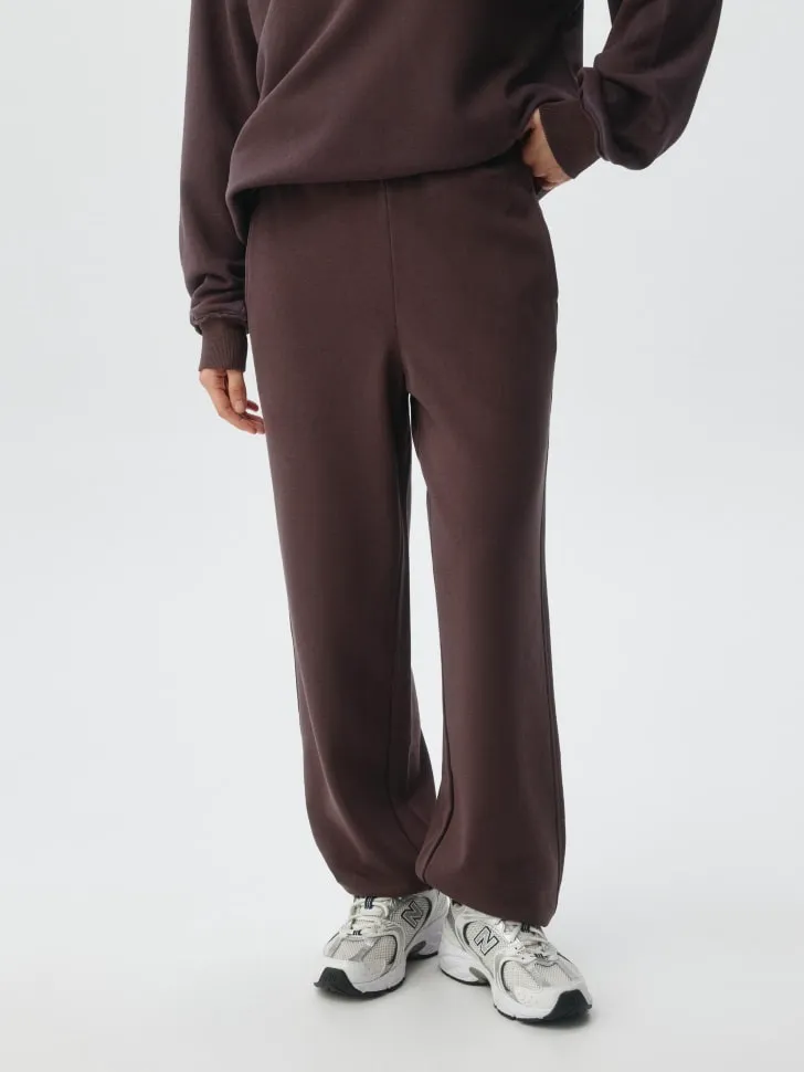 Джоггеры с эффектом кислотной стирки, коричневый, арт. 6205