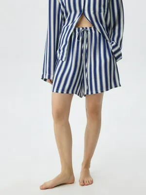 Домашние шорты в полоску, синий, арт. 6221