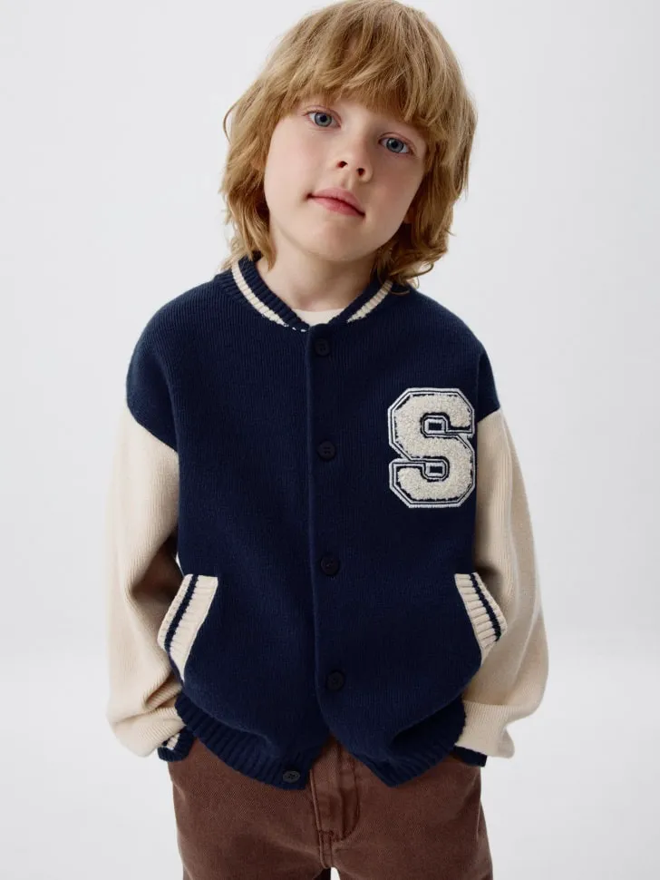 Вязаный бомбер детский, разноцветный, арт. 6231