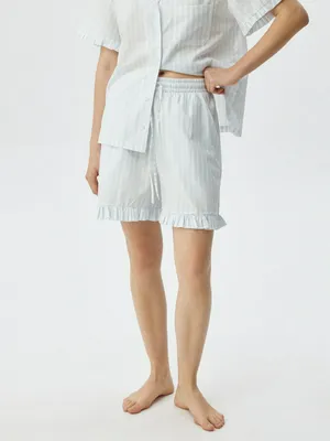 Домашние шорты в полоску, голубой, арт. 6246