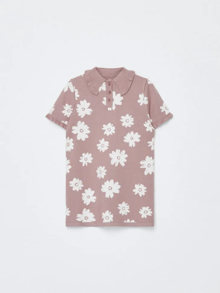 Вязаное платье с принтом для девочек, разноцветный, арт. 6258