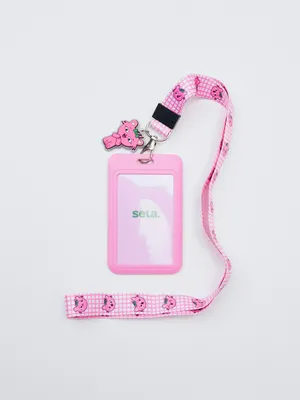 Картхолдер на ленте с «Виви» для детей, розовый, арт. 6266