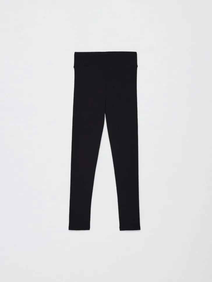 Леггинсы в рубчик для девочек, черный, арт. 6272