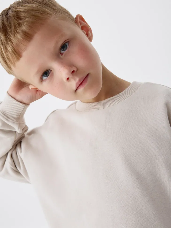 Базовый свитшот оверсайз детский, бежевый, арт. 6274