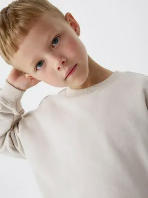 Базовый свитшот оверсайз детский, бежевый, арт. 6274