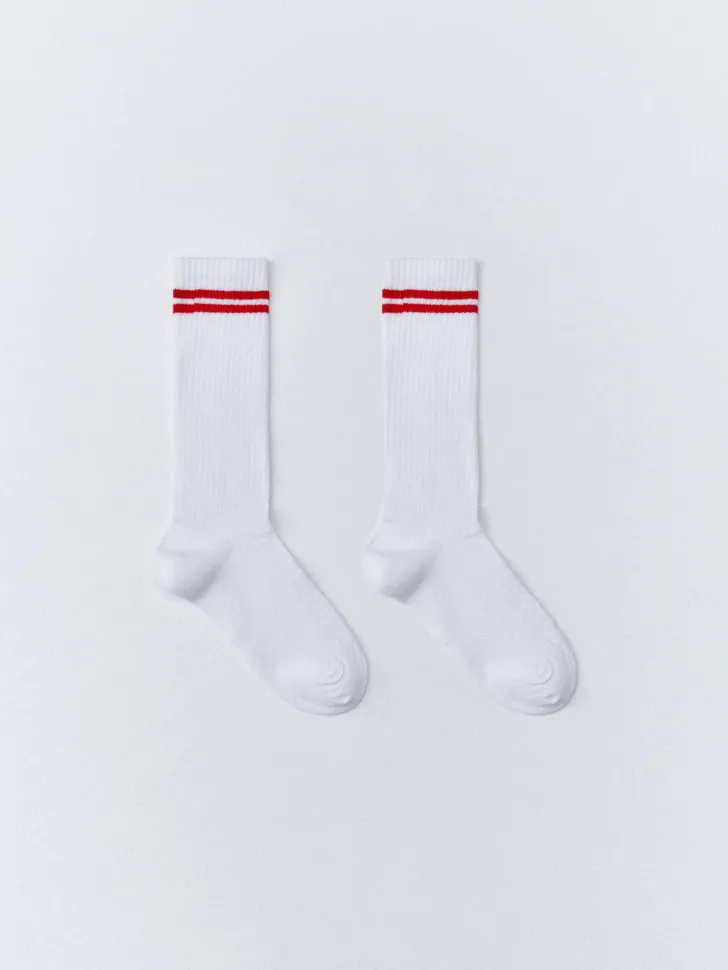 Гольфы в рубчик для девочек, белый, арт. 6275