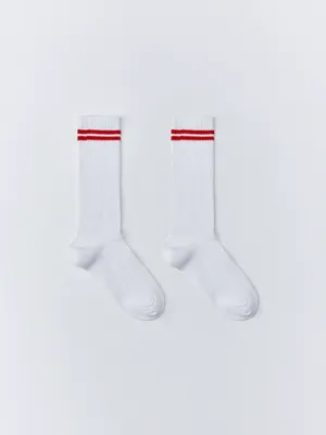 Гольфы в рубчик для девочек, белый, арт. 6275