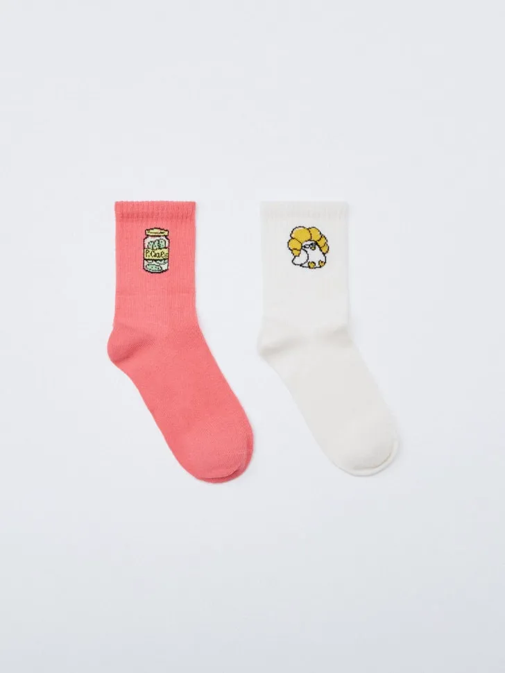 Набор из 2 пар носков для девочек, разноцветный, арт. 6282