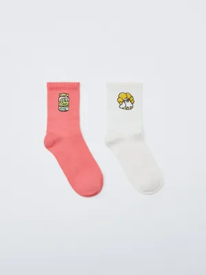Набор из 2 пар носков для девочек, разноцветный, арт. 6282
