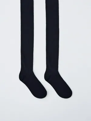 Базовые колготки в рубчик для девочек, синий, арт. 6298