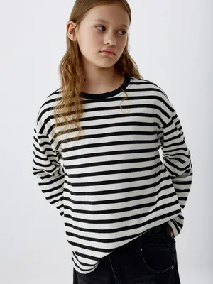 Базовый лонгслив в полоску для девочек, разноцветный, арт. 6315