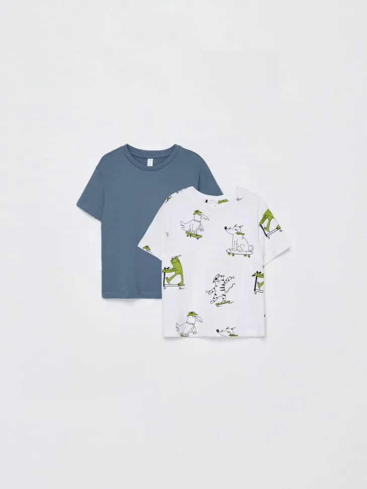 Набор из 2 футболок для мальчиков, разноцветный, арт. 6316