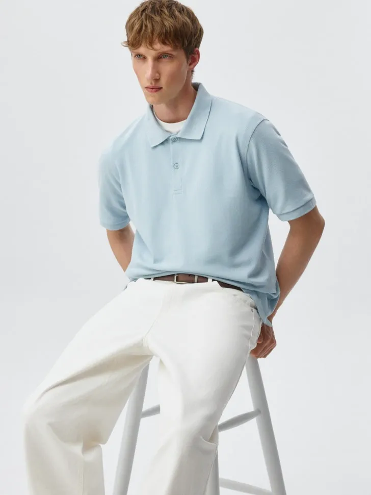 Поло regular fit, голубой, арт. 6333