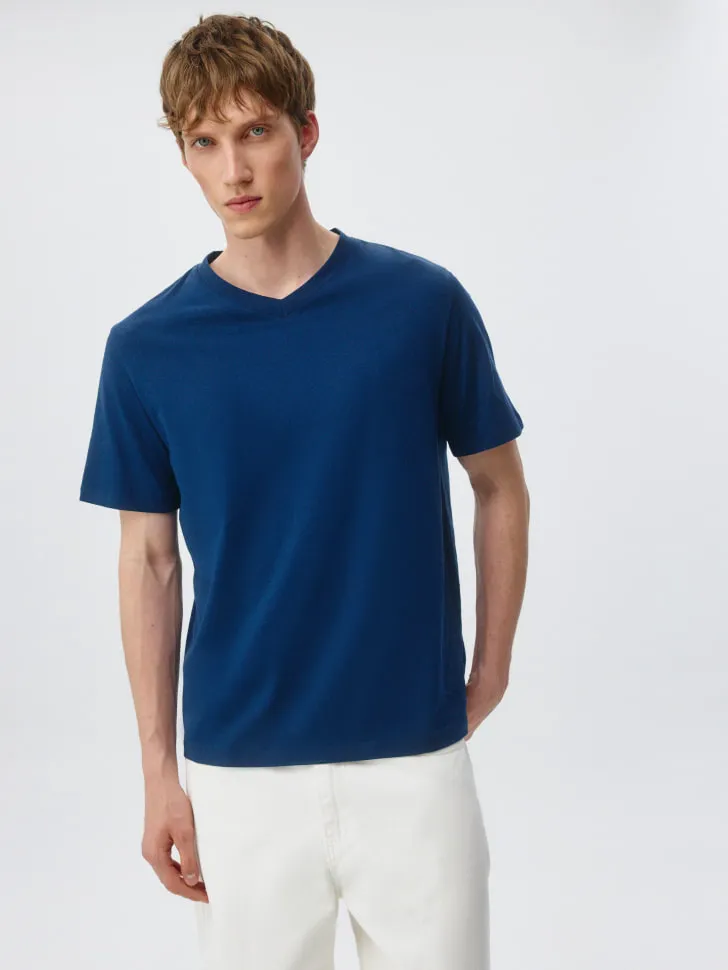 Футболка MARK REGULAR FIT базовая, синий, арт. 6347